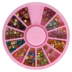 Colorful Nail Rhinestones Wheel – Crystal Nail Art Set