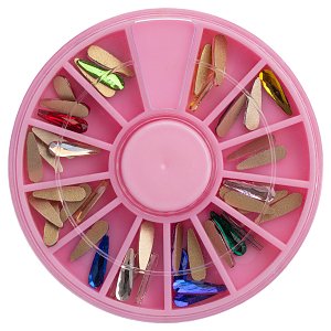 Long AB Nail Art Crystals Wheel – Mixed Nail Decorations