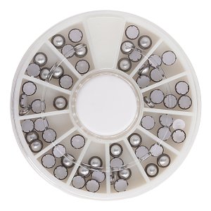 Metallic Nail Art Pearls in Wheel