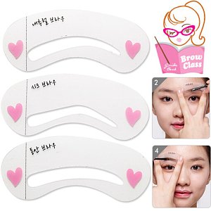 Eyebrow Shaping Stencil Guide Set 3pcs