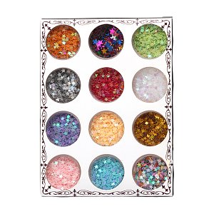 Star Shape Nail Art Sequins 12 Colors