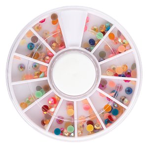 Multicolor Nail Art Sequins 3mm Wheel