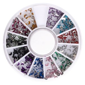 Multicolor Crescent Nail Art Rhinestones