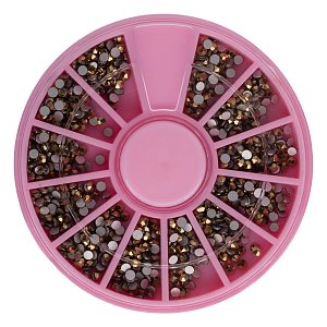 Bronze Nail Art Rhinestones Wheel