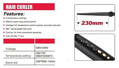 Conical Hair Curling Wand