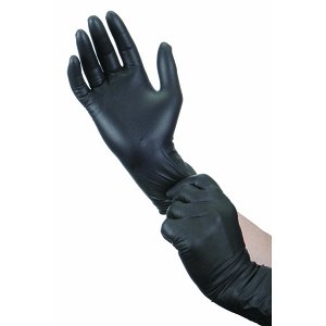Disposabel Nitrile Gloves Powder Free Black Small 100pcs