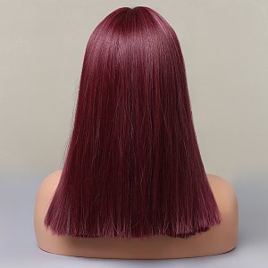 Synthetic Hair Wig Red Frame Long with Fringe
