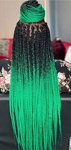 Hair Jumbo Braids Ombre Green/Brown B15# 100g 60cm