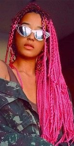 Jumbo Braid Synthetic Ombre Braun-Fuchsia #B3
