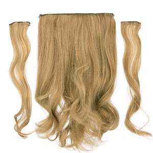 Hair Weft Synthetic HD Wavy with Clip 3 Pieces 45cm 185g Biscuit #2
