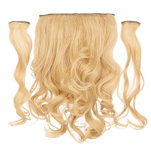 Hair Weft Synthetic HD Wavy with Clip 3 Pieces 45cm 185g Sand & Valilla #3