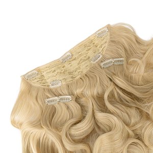 Hair Weft Synthetic HD Wavy with Clip 3 Pieces 45cm 185g Very Light Pastel Blonde #4