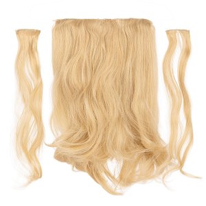 Hair Weft Synthetic HD Wavy with Clip 3 Pieces 45cm 185g Cream Caramel #5