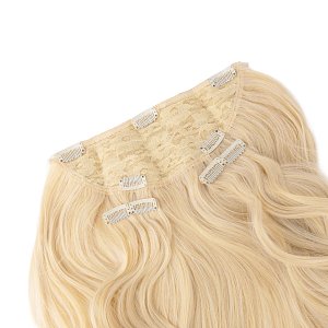 Hair Weft Synthetic HD Wavy with Clip 3 Pieces 45cm 185g Blonde Bombshell #8