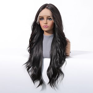 Synthetic Lace Front Wig 13x6 Dark Brown Long Wavy– Natural Look & High Comfort