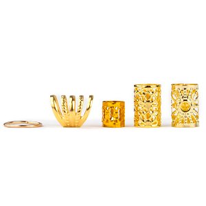 Jumbo Braid Hair Beads Set 25pcs Gold