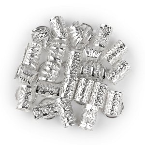 Jumbo Braid Hair Beads Set 25pcs Silver
