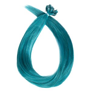 Hair Extensions Strands #TEAL, Blue 100% Natural Hair, 50cm 25pcs