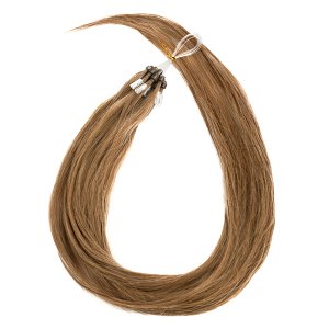 Micro Ring Loop Hair Extensions #6 Light Brown – 100% Natural Hair, 50cm 10pcs