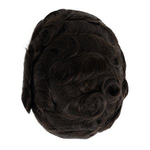 Invisible Men's Hair Topper for Thinning for Natural Look Brown