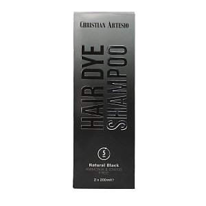 Men's Hair Dye Shampoo 400ml – Natural Black, Grey Coverage in 5 Minutes