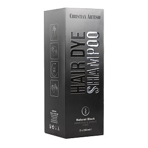 Men's Hair Dye Shampoo 400ml – Natural Black, Grey Coverage in 5 Minutes