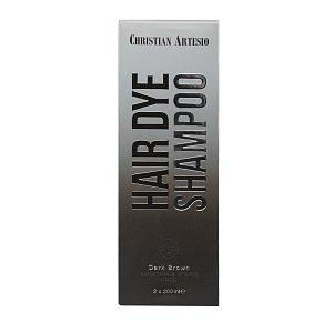 Men's Hair Dye Shampoo 400ml – Dark Brown, Easy and Quick Grey Coverage