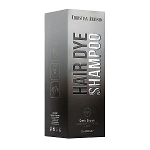 Men's Hair Dye Shampoo 400ml – Dark Brown, Easy and Quick Grey Coverage