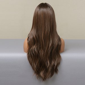 Synthetic Lace Front Wig 13x6 Brown, Long Wavy Hair, Natural Look & Ultimate Comfort