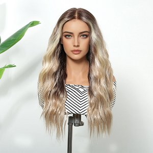 Synthetic Lace Front Wig 13x6 Blonde Ombre, Long Wavy Hair, Natural Look & Ultimate Comfort