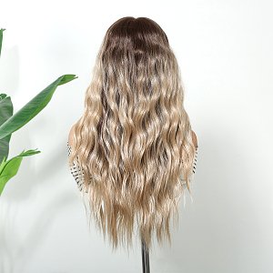 Synthetic Lace Front Wig 13x6 Blonde Ombre, Long Wavy Hair, Natural Look & Ultimate Comfort