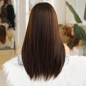 Synthetic Lace Front Wig 13x6 Brown, Long Straight Hair, Natural Look & Ultimate Comfort