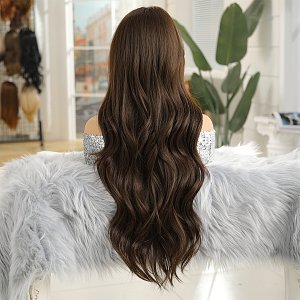 Synthetic Lace Front Wig 13x6 Brown, Long Wavy Hair, Natural Look & Ultimate Comfort