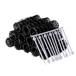 Black Bristle Hair Rollers 30mm 12 pcs