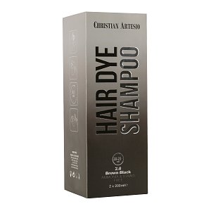 Hair Dye Shampoo 400ml – Brown Black, Easy & Instant Gray Coverage (Ideal for Men & Women)