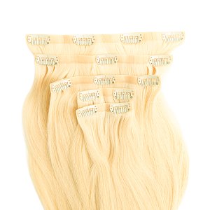 Natural PU Clip-In Hair Weft #60A Very Light Platinum Blonde 50cm, 120g