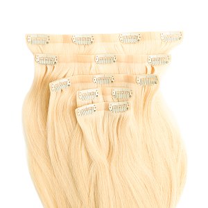 Natural PU Clip-In Hair Weft #60 Platinum Blonde 50cm, 120g