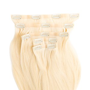 Natural PU Clip-In Hair Weft #613 Light Platinum Blonde 50cm, 120g