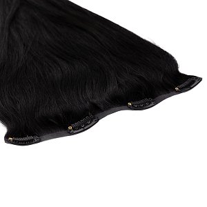 Natural PU Clip-In Hair Weft #1 Natural Black 50cm, 120g