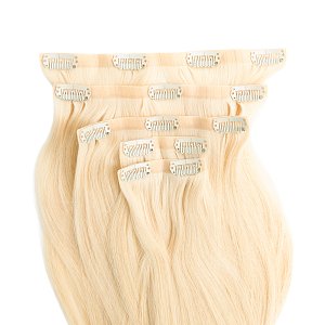 Natural PU Clip-In Hair Weft #SILVER Blonde Silver 50cm, 120g