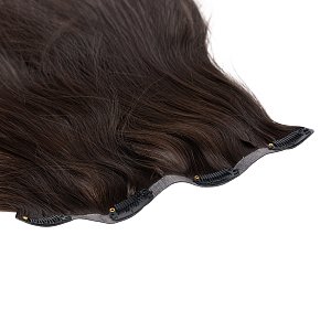Natural PU Clip-In Hair Weft #1B Brown 50cm, 120g