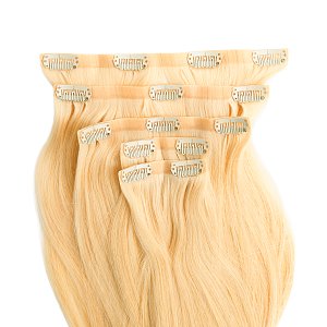 Natural PU Clip-In Hair Weft #24 Platinum Beige Blonde 50cm, 120g