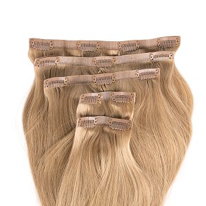 Natural PU Clip-In Hair Weft #12 Light Blonde Beige 50cm, 120g