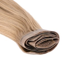 Natural PU Clip-In Hair Weft #12 Light Blonde Beige 50cm, 120g