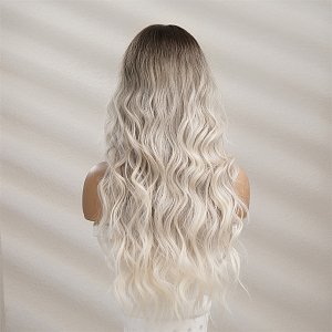 Synthetic Blonde Ombre Long Wavy Wig
