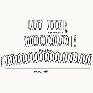 Metal U-Shape Hair Comb Clips 5pcs