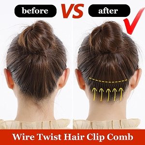 Metal U-Shape Hair Comb Clips 5pcs