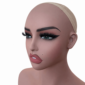 Female Mannequin Head with Shoulders for Wigs – Tan