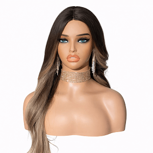 Female Mannequin Head with Shoulders for Wigs – Tan