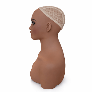 Female Mannequin Head with Shoulders for Wigs – Bronze